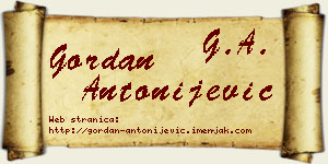 Gordan Antonijević vizit kartica